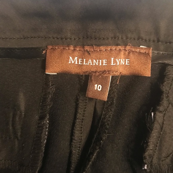 Melanie Lyne Black Satiny Dress Pants - Size 10 - Picture 6 of 8